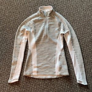 Athleta Momentum Half Zip Pullover Grey White Multicolor